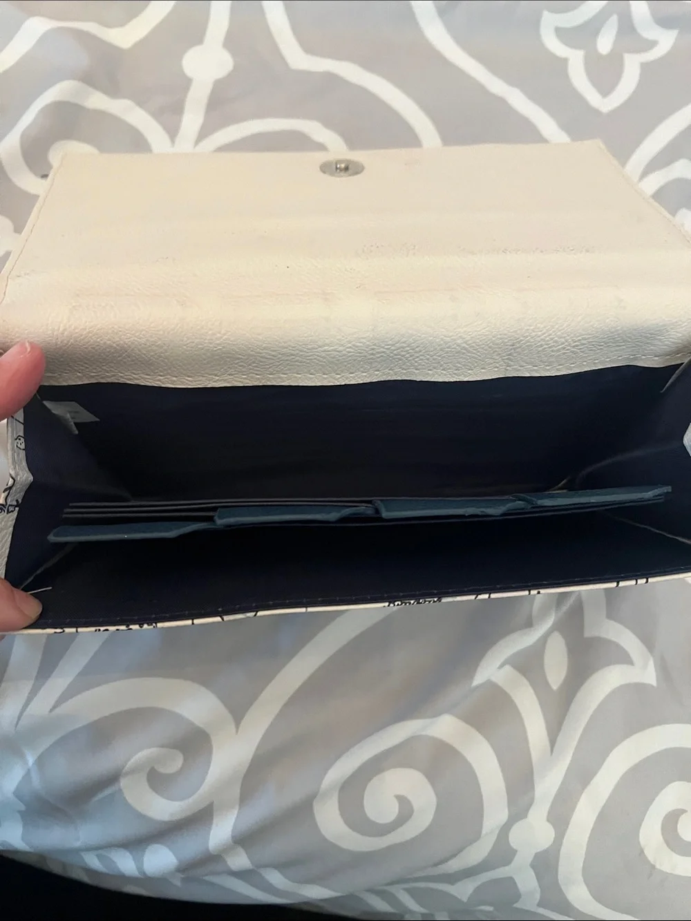 See the World Air Mail Travel Wallet - Cream with Navy Trim